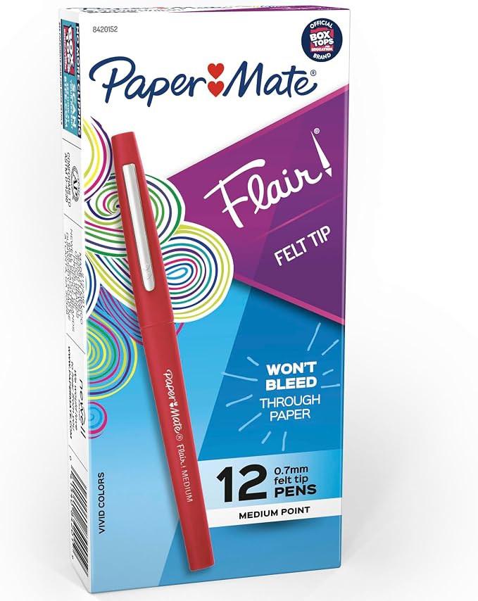 Paper Mate Flair Felt Tip Pens, Medium Point, Arts & Crafts by Unknown
