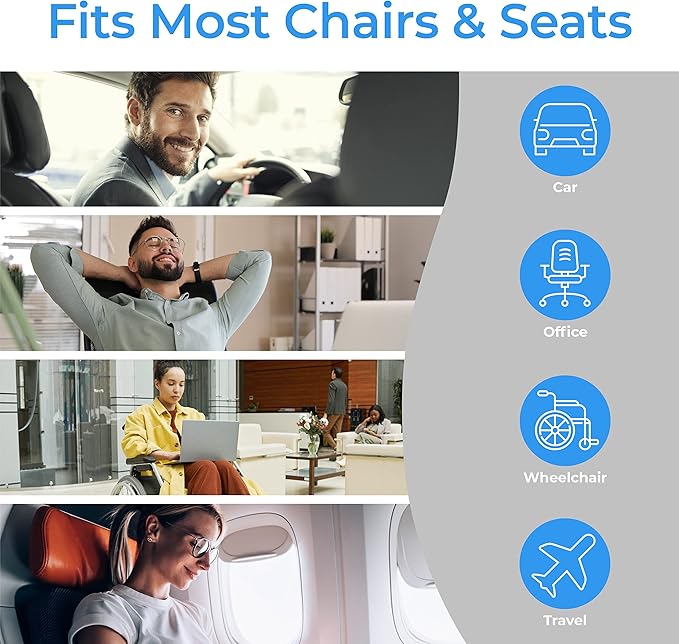 Klaudena | Office Chair Cushion for Tailbone Pain & Pressure Relief | Seat Cushion for Long Sitting Hours | Coccyx Lower Back Support | Memory Foam Cushions for Hip & Sciatica | Ergonomic Butt Pillow-DeskLoop Office