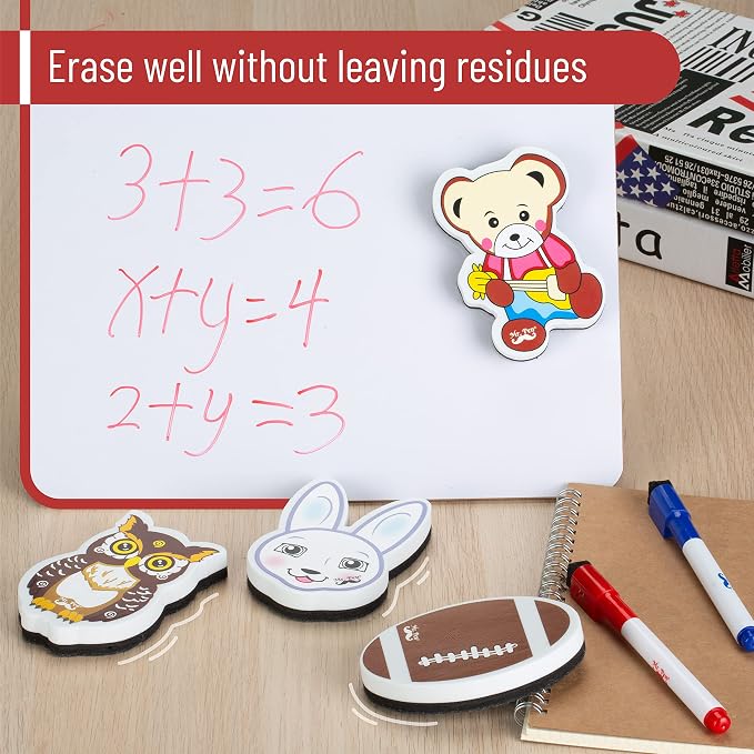 Mr. Pen- Magnetic Dry Erase Erasers, 6 Pack, 6 Cute Designs | Cute Magnetic - Image 4