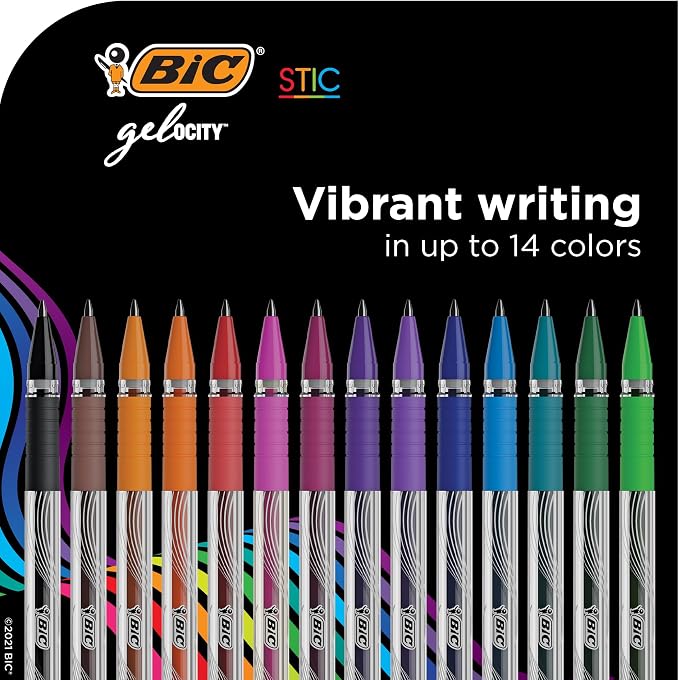 BIC Gel-ocity Smooth Stic Gel Pen, Medium Point, Vibrant and Smooth Gel Ink Pens - Image 2