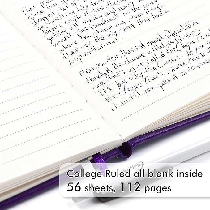 feela 15 Pack Pocket Small Notebooks Bulk, Mini Cute Notepads Hardcover College Ruled Lined Journals with Pen Holder for School Business Memos, with 15 Black Pens, 3.5”x 5.5”, A6, Purple-DeskLoop Office