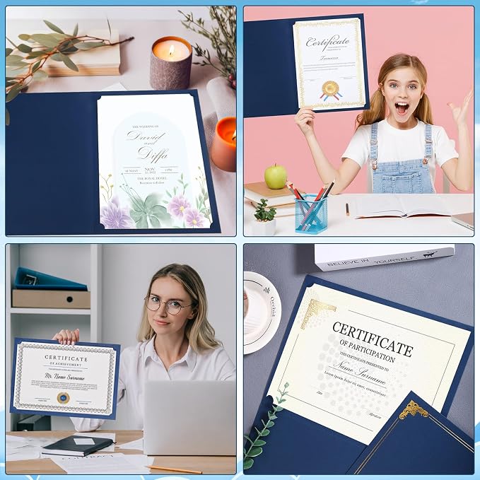 Certificate Holders, 24 Pack Navy Blue Diploma Holders - Image 6