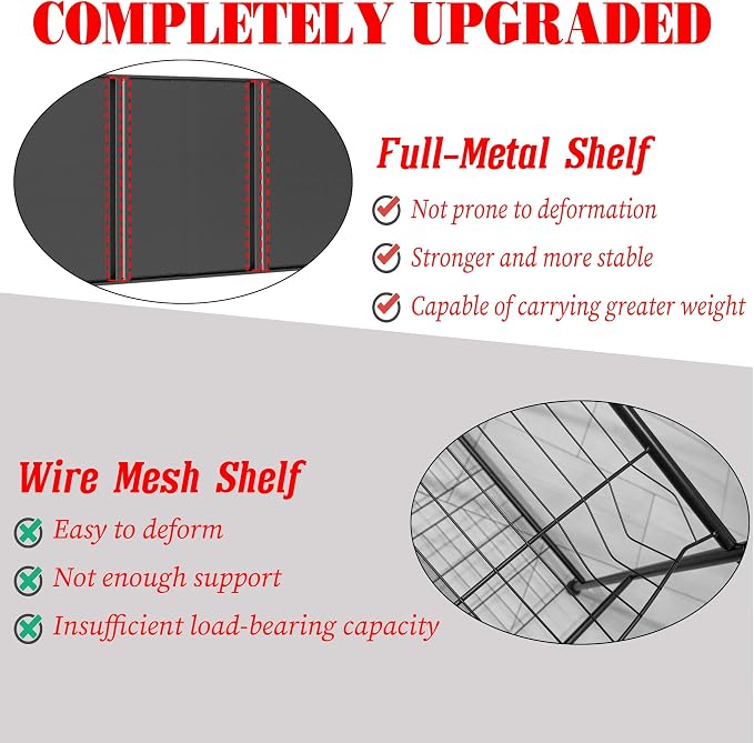 Printer Stand, 19.7"W×13.8"D×54.3"H Metal Shelving 4 Tier Adjustable Storage - Image 3