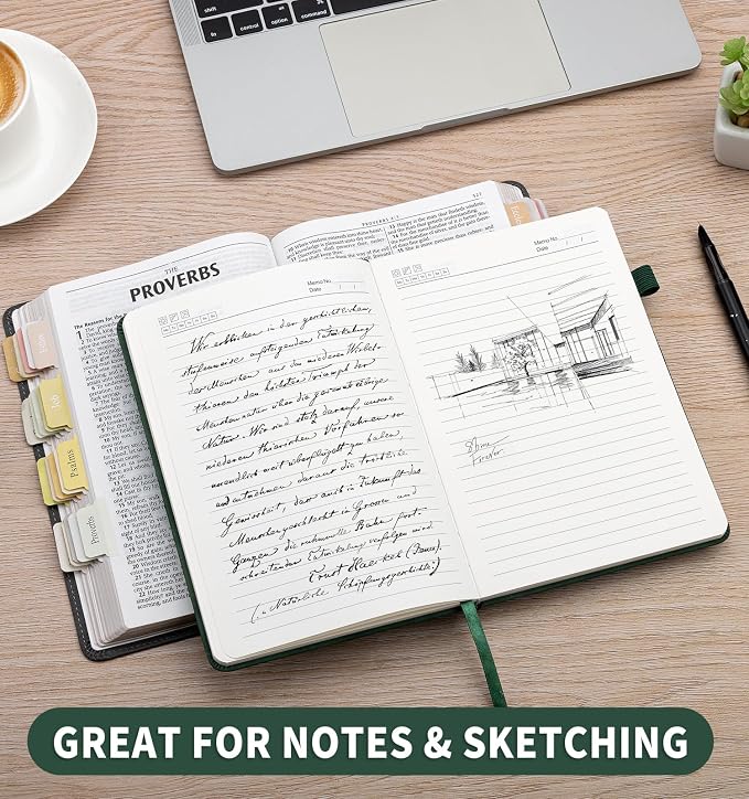 ALKALO Lined Journal Notebook for Women Men, A5 Hardcover Leather Journals for - Image 3