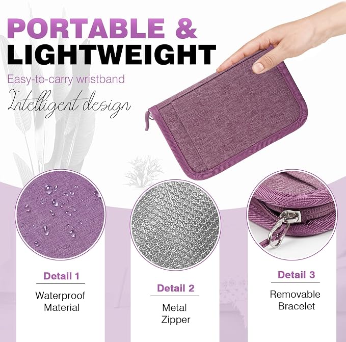 Single Passport Holder for Travel, RFID Travel Document Organizer for Women - Image 4