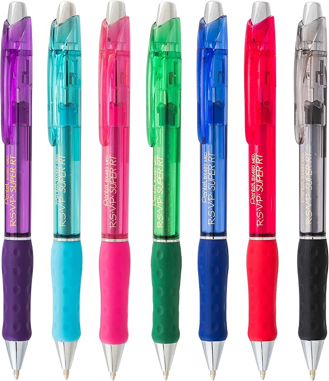 Pentel RSVP Super RT Ballpoint Pen, Medium Line, Violet Ink - Image 6