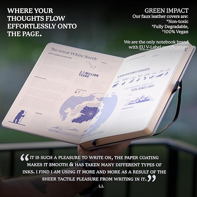 Dingbats - Earth Dotted A5 Medium Notebook, Glicine Arctic - Hardcover - Cream 100gsm Ink-Proof Paper - Numbered Pages, Index & Key Pages-DeskLoop Office