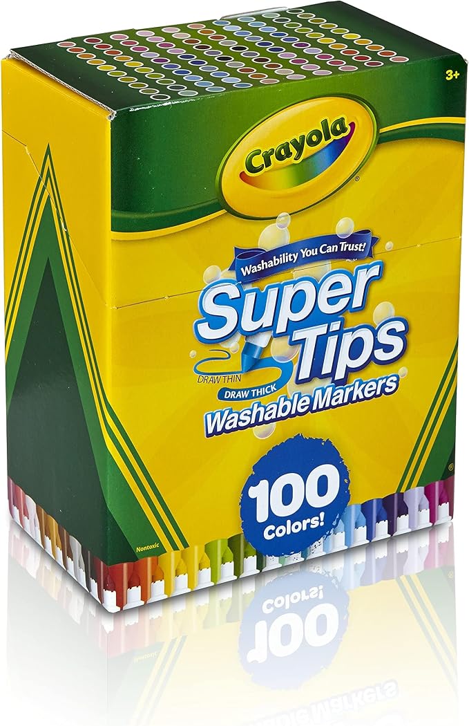 Crayola Super Tips Marker Set, Fine Point Washable Markers, Teacher Must Haves - Image 4