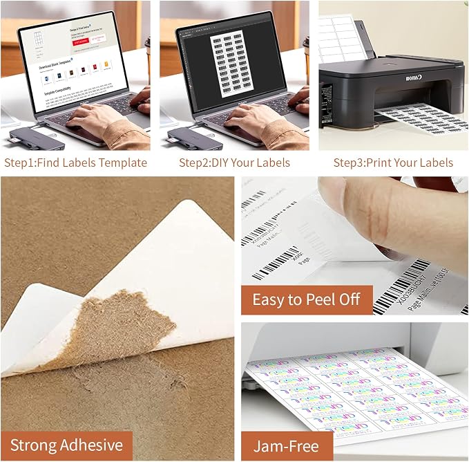 1" x 2 5/8" Address Labels, Labels Sticker Paper - Image 4