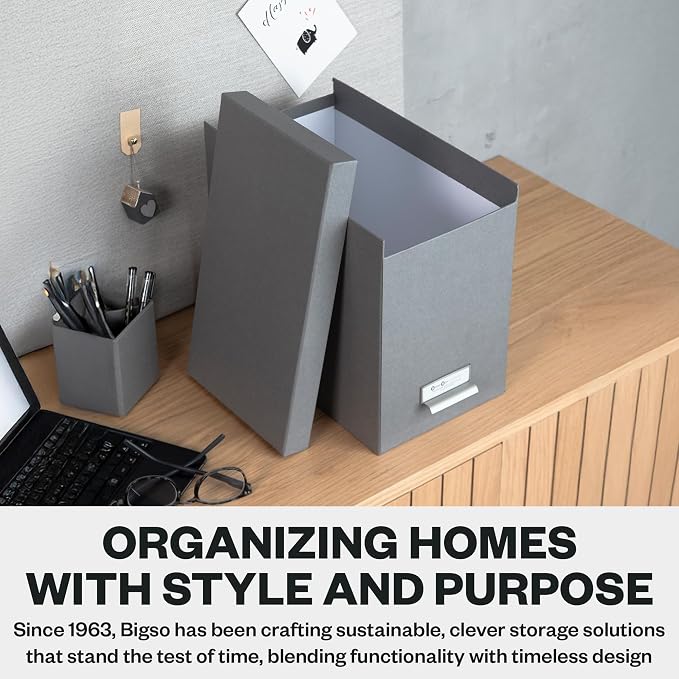 Bigso John Fiberboard Label Frame Desktop File Storage Box - Image 8