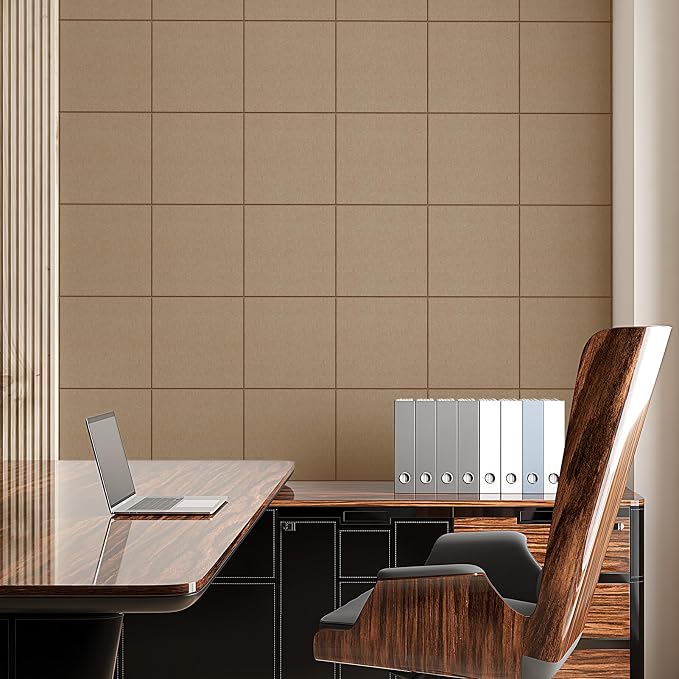 MaxGear Felt Bulletin Board 48" x 36", Tan Felt Wall Tiles Wall Decor | Modern - Image 7