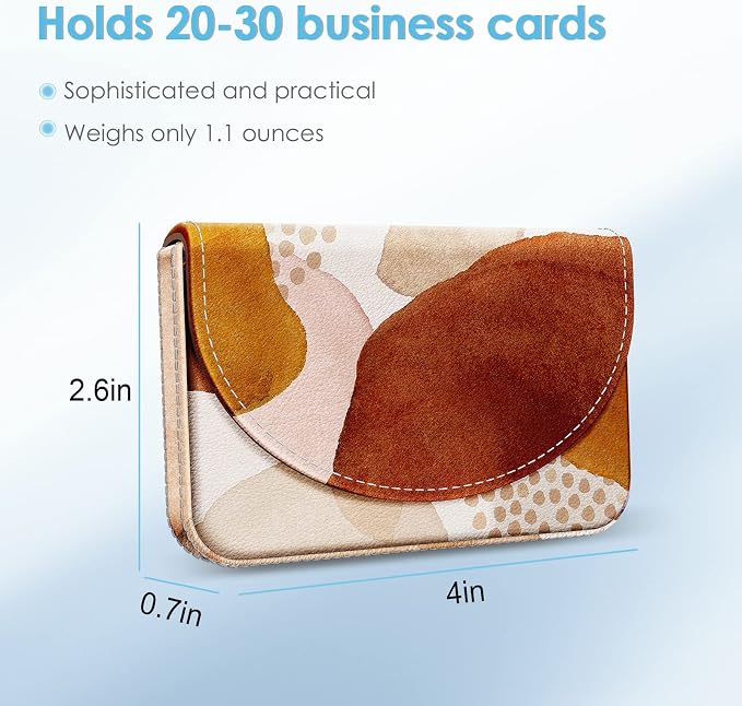 Business Card Holder，PU Leather Business Card Case Color Printing Pattern Card - Image 2