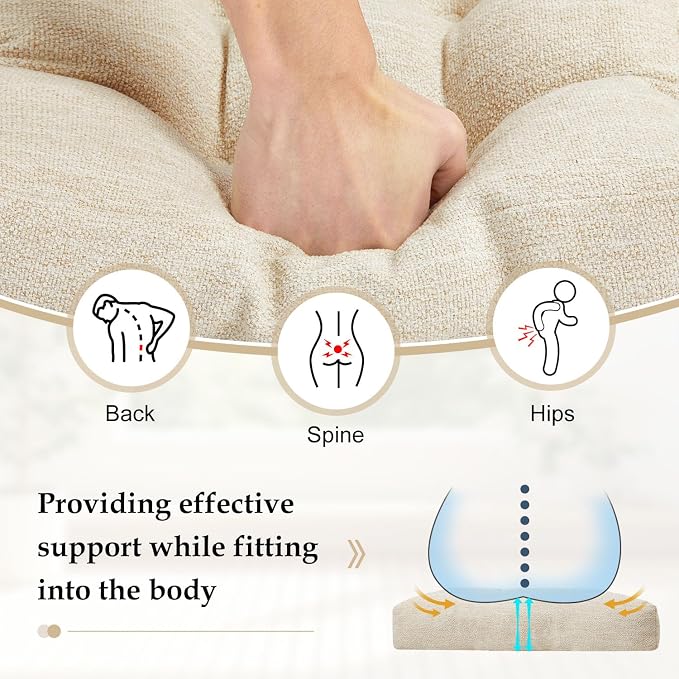 downluxe Chair Cushions for Dining Chairs 4 Pack, Tufted Indoor Chair Pads - Image 5