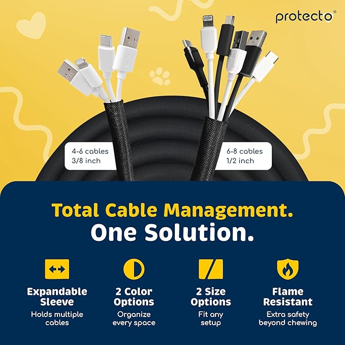 PROTECTO Heavy Duty Dog & Cat Cord Protector 10ft Long Sleeve, Easy-to-Use 3/8 - Image 5