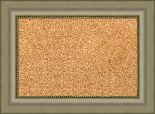Amanti Art Natural Cork Board for Wall, 17x23 Vision Board with Silver Wood Frame, Small Corkboard Office Decor for Home Organization, Traditional Corkboard Pinboard to Display Items for Home-DeskLoop Office
