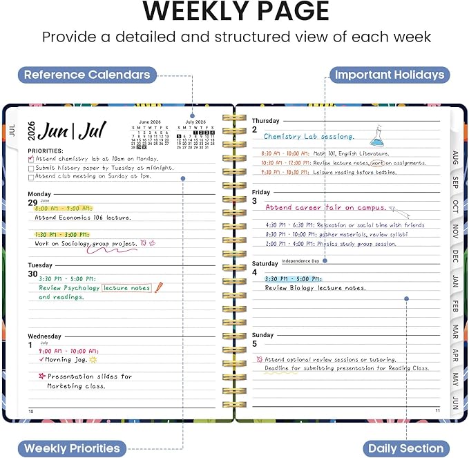 Planner 2026-2027, Academic Monthly and Weekly Calendar Planner - Image 3