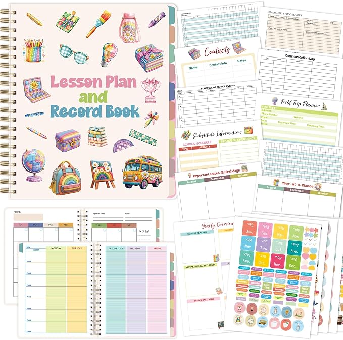 Ceiba Tree Undated Teacher Planner Lesson Planner and Record Book 8.5x11 inch by ceibatree