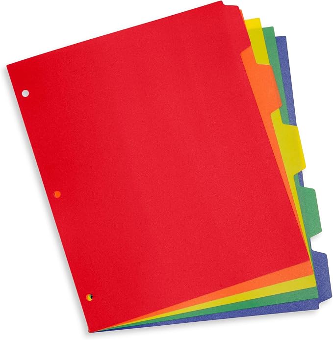 Blue Summit Supplies 5 Tab Heavy Duty Plastic Dividers by BlueSummitSupplies