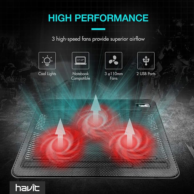 Havit HV-F2056 15.6-17 Inch Laptop Cooler Cooling Pad - Image 7