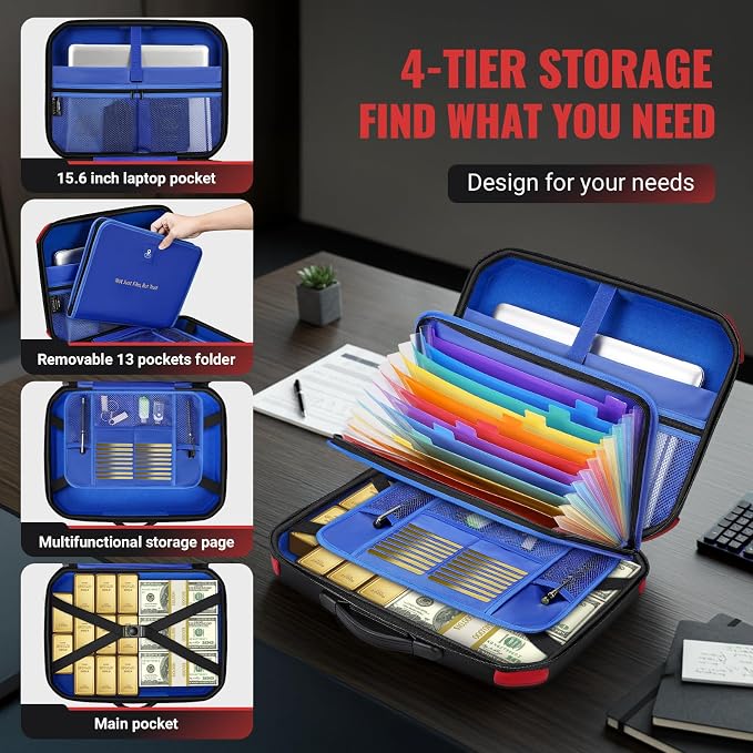 Ytonet Accordion File Organizer, Hard Case Document Box - Image 3
