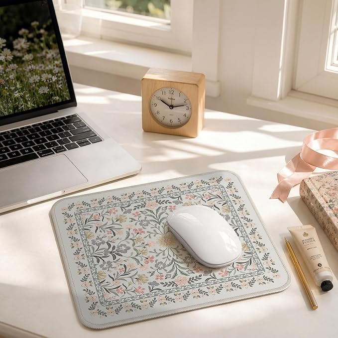 iCasso Aesthetic Small Floral Mouse Pad, Mini Portable Travel Mousepad - Image 9