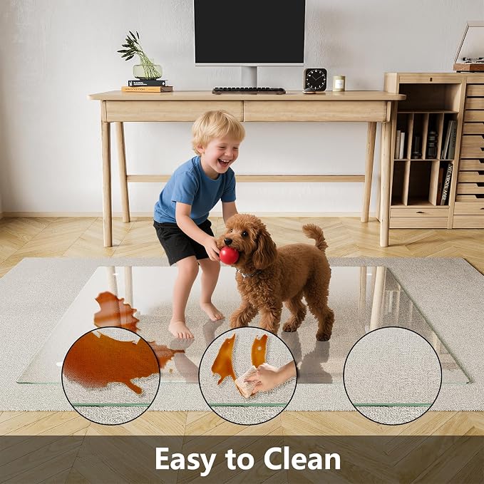Koonmi Chair Mat for Carpet, Tempered Glass 48"x72" Office Chair Mat, Glass - Image 7
