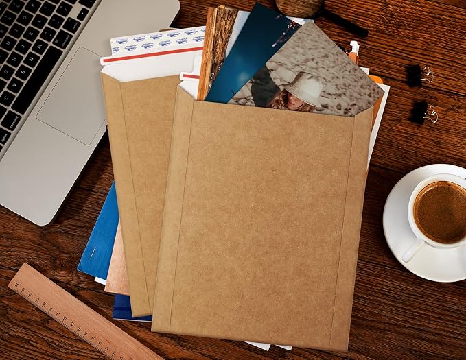 ValBox 9x11.5 Self Seal Photo Document Mailers 25 Pack Stay Flat Brown - Image 4
