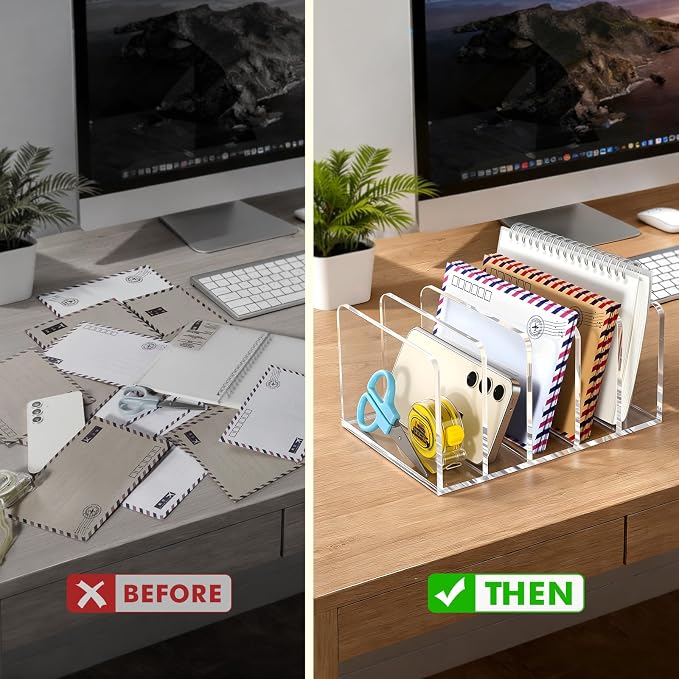 BEYGORM Acrylic Mail Holder, Vertical Letter Sorter - Image 4