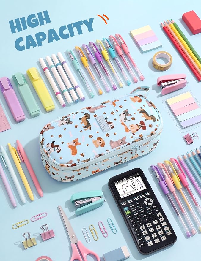 SUNEE Cute Pencil Case, Large Pencil Pouch, Aesthetic Big Pencil Bag - Image 2
