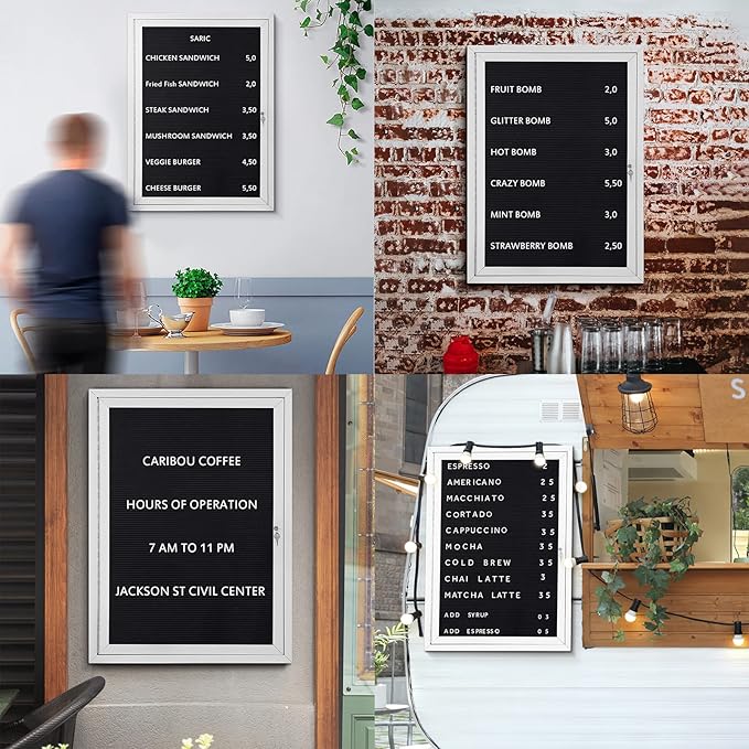 SWANCROWN Outdoor Lockable Letter Bulletin Board Shatter Resistant Display Cases Wall Mount Message Board with Swing Door,36x24 inches-DeskLoop Office