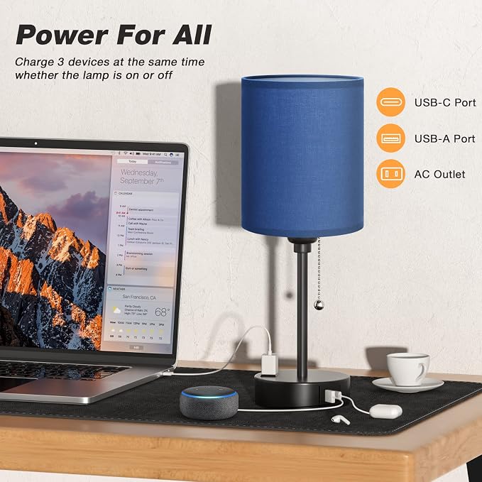 Blue Table Lamps 3 Color Temperatures - Image 3