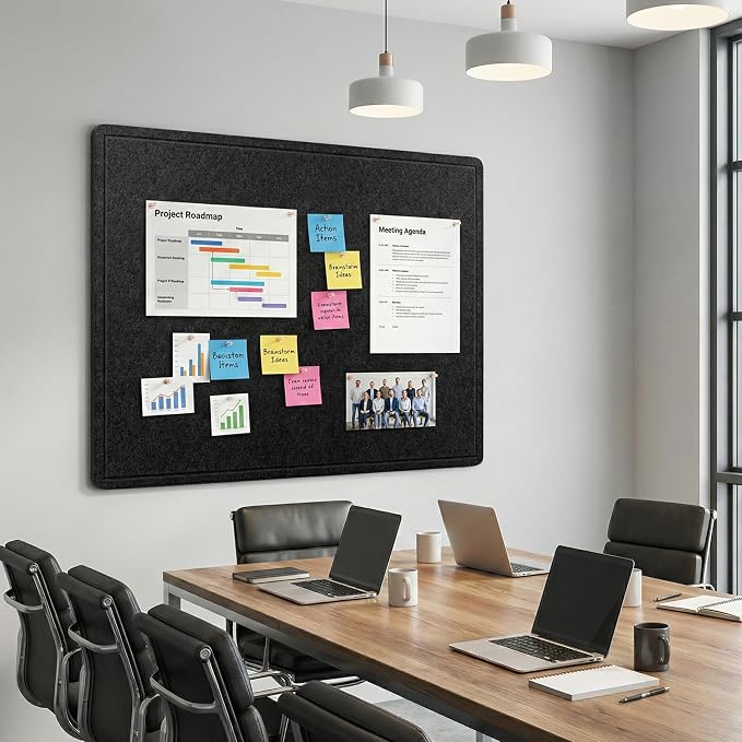 AKTOP Large Bulletin Board, Decorative CorkBoard Photo Display Board - Image 2
