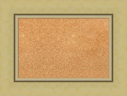 Amanti Art Natural Cork Board for Wall, 18x24 Vision Board with Gold Frame, Small Corkboard Office Decor for Home Organization, Casual Corkboard Pinboard to Display Items for Home Organization in-DeskLoop Office