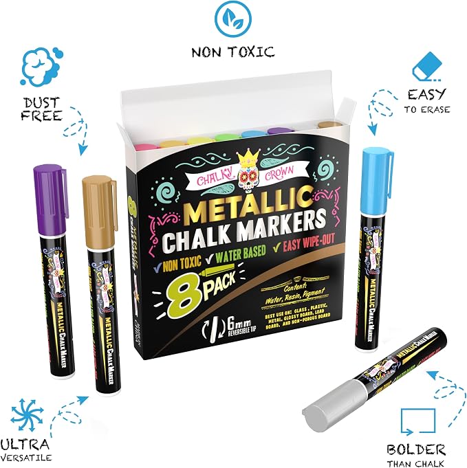 CHALKY CROWN Metallic Liquid Chalk Markers - Image 2