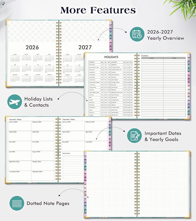 Academic Planner 2026-2027, 18 Months Weekly and Monthly Hardcover Planner - Image 6