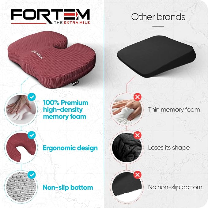 FORTEM Seat Cushion, Office Chair Cushion, Memory Foam Car Seat Cushions - Image 8