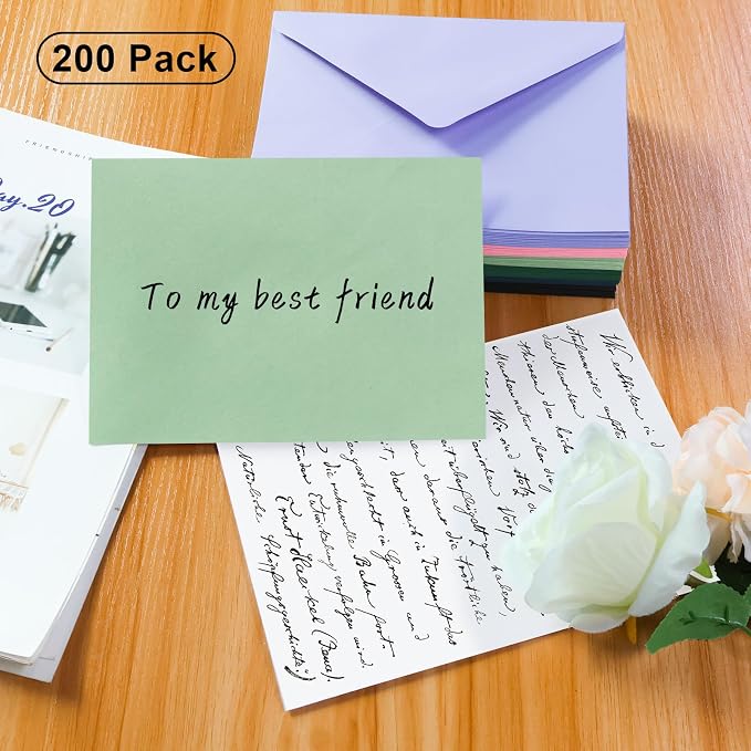 200 Pack A7 Envelopes, Sage Green Greeting Card Envelopes Self Seal, 5.24 x - Image 4