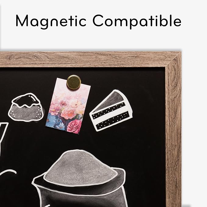 U Brands Magnetic Chalkboard, Rustic Wood Frame, Premium Matte Surface - Image 4