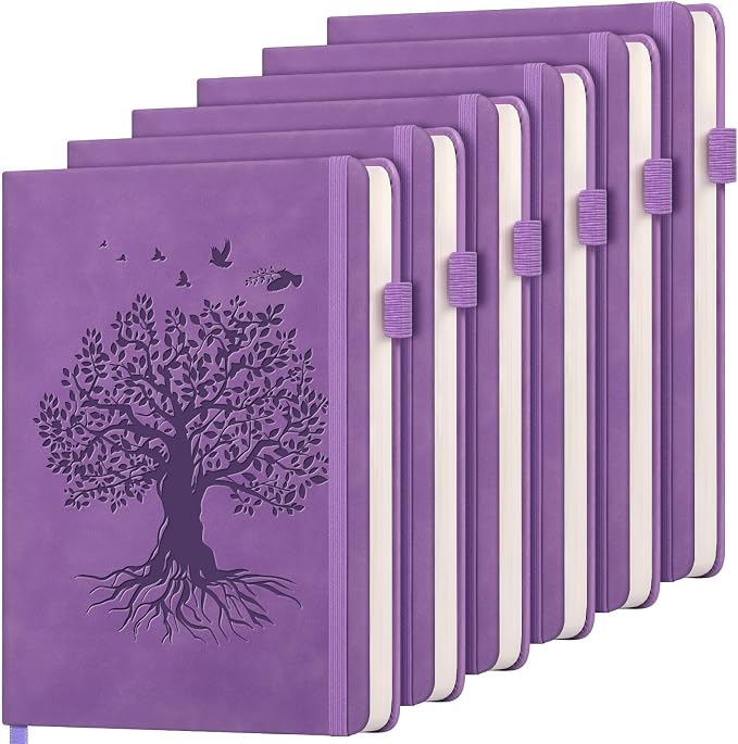 6 Pack Lined Journal Notebook for Women Men, A5 Hardcover Leather Journals for by ALKALO