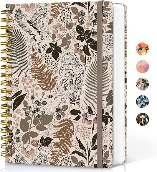 Lined Spiral Notebook Journal for Work, 300 Pages Thick B5 (7.1"x10") College Ruled Journal for Women & Writing, Hardcover Notebook for Note Taking, Perfect for Office Home School, Magical Forest-DeskLoop Office