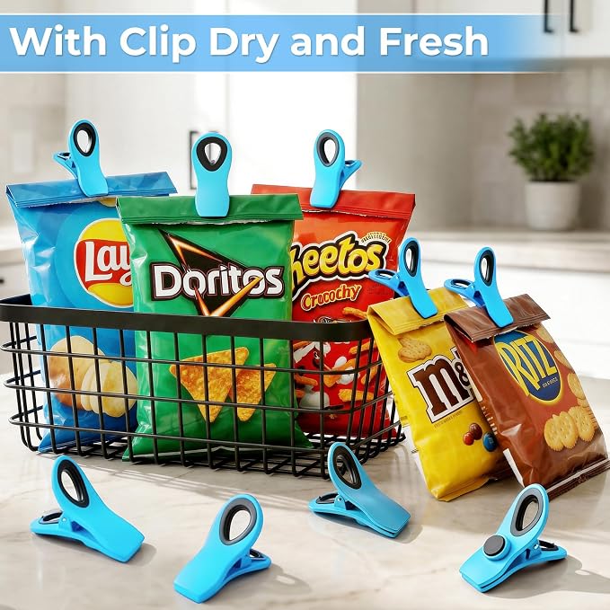 12 Pack Chip Clips, Bag Clips for Food, Magnetic Sealers for Chips And Other - Image 2