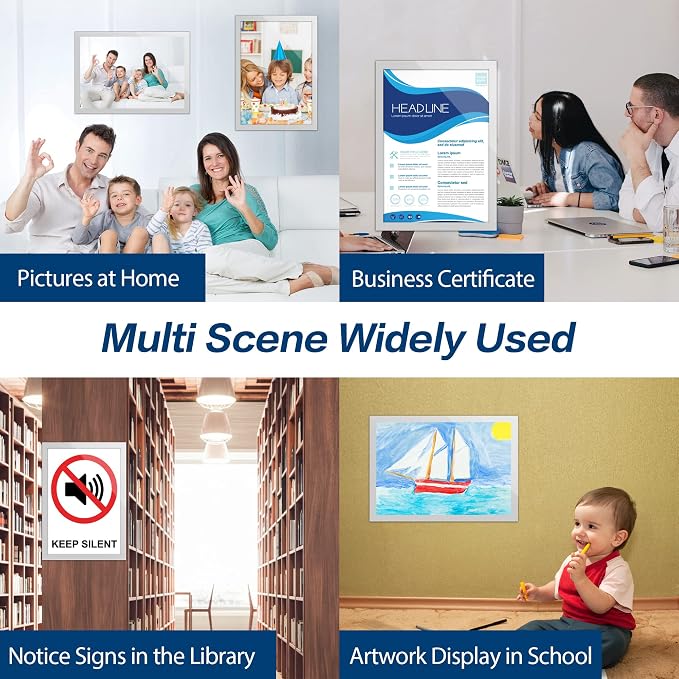 Acrylic Sign Holder 8.5" x 11" Wall Mount, Self Adhesive Magnetic Display Frame - Image 8