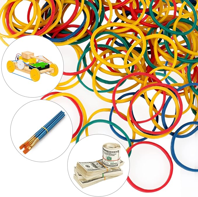 300 Pcs Binder Clips, Rubber Bands, Office Set, Paper Clips, School & Teacher - Image 7