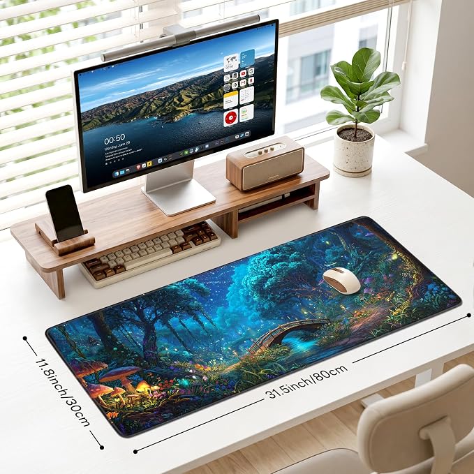 Desk Mat, Big Desk Pad, 31.5x11.8 Inches Extended Big Gaming Mouse Pad - Image 3