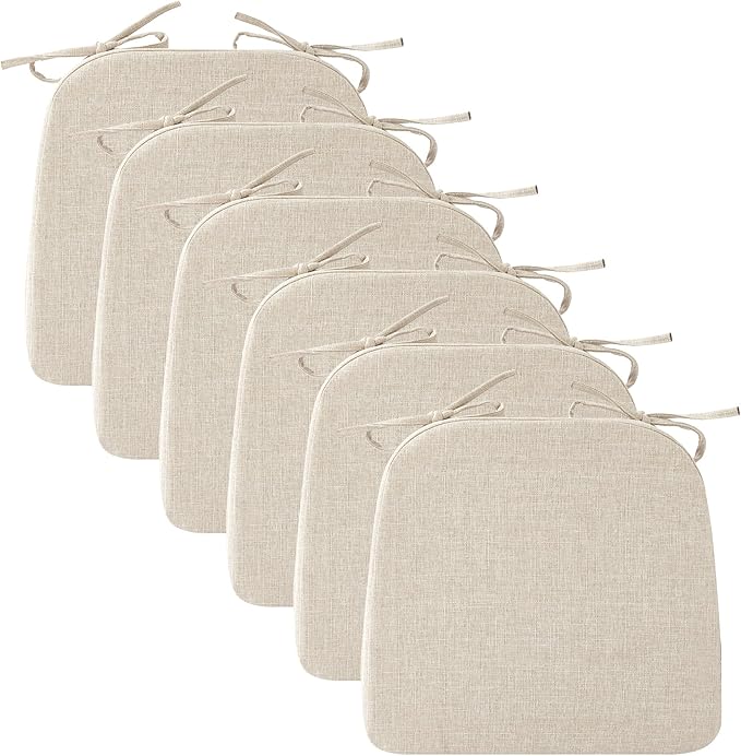 Ruqmuis Chair Cushions for Dining Chairs, D-Shaped Chair Pads by Ruqmuis