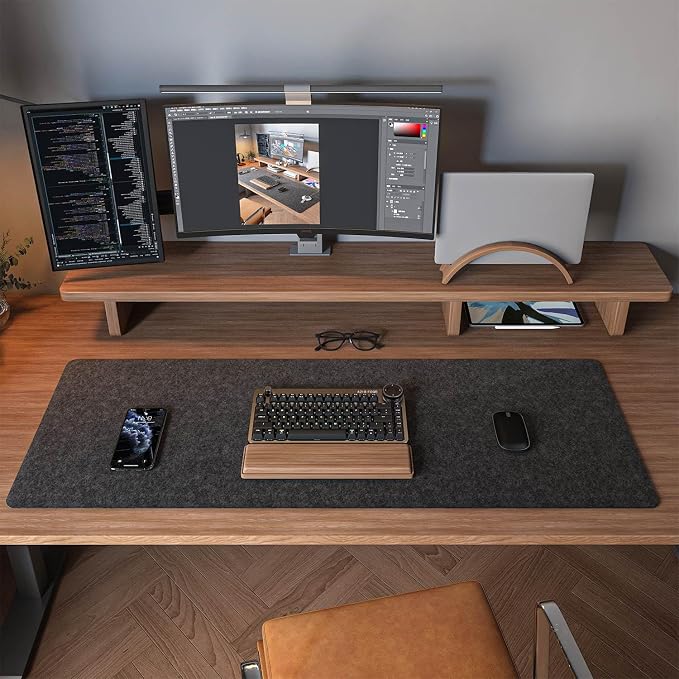 Felt Desk Mat | Computer Mat for Desk | Large Felt Mouse Pad and Keyboard Mat | - Image 4