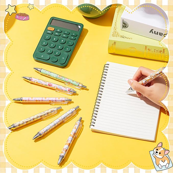Ireer 8 Pcs Ballpoint Pens for Women 1.00 mm Cute Black Ink Fancy Pens Fine - Image 4