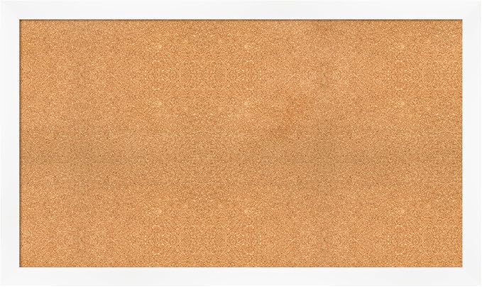 Amanti Art Natural Cork Board for Wall, 29x49 Vision Board with White Frame, Oversize Corkboard Office Decor for Home Organization, Modern Corkboard Pinboard to Display Items for Home Organization in-DeskLoop Office