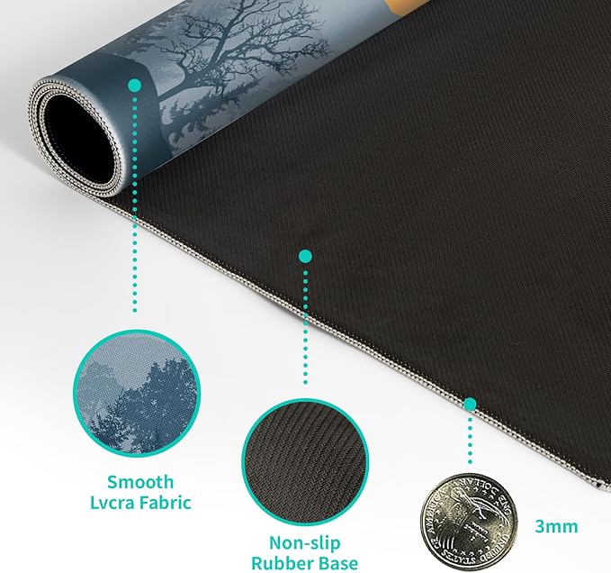 Mountain Gaming Mouse Pad 27.6x11.8 Inch Forest Large Mousepad Extended Grey - Image 8