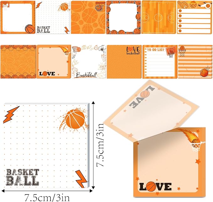12 Pads Basketball Sticky Notes Set - Image 2